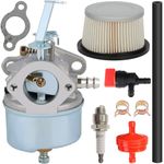 ZAMDOE Carburetor for Tecumseh H30 H50 H60 HH60 5hp 6HP 4 cycle Engines snowblowers 632230 632272 carb, for Troy-bilt horse tillers, with Air Filter Spark Plug Fuel Shut Off Valve