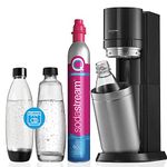 SodaStream Duo Sparkling Water Maker, Sparkling Water Machine & 2x 1L Fizzy Water Bottles, Retro Drinks Maker & BPA-Free Water Bottle, Glass Carafe, 2x Co2 Gas Bottle for Home Carbonated Water - White