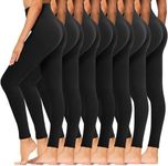 Syrinx 7 Pack Leggings for Women - High Waisted Tummy Control Soft Yoga Pants for Workout Running