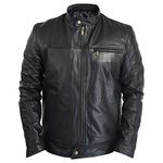 BODY GUARD Men's Black Genuine Leather Jacket (L)