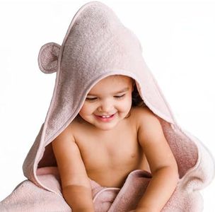 Natemia Premium Hooded Baby Bath Towel - Award Winning Baby Towels with Hood Made Using 100% Organic Cotton from Turkey, Baby Towels for Newborn, Hooded Baby Towels Girl, Baby Bath Towels Hooded