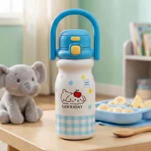 Mee Mee Hydro Flow Kids Insulated Water Bottle 500ml | SS316L Stainless Steel | 24H Cold & 12H Warm | Leakproof Straw Sipper | BPA-Free School Bottle with Strap for Kids