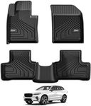 3W Floor Fit Volvo XC60 2018-2024 2025 (Not for Hybrid) TPE All-Weather Custom Fit T5 T6 Momentum Floor Liner for Volvo XC60 1st & 2nd Row Accessories Car Mats