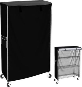 MOLLYAIR Waterproof Shelving Cover for Wire Racks - Heavy Duty 600D Oxford Dustproof Outdoor Storage with Zipper, 30" W×14" D×60" H, Black (Cover Only)