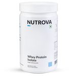 Nutrova Whey Protein Isolate Dark Chocolate (300g) with 24g Protein Every 30g Scoop & 5.5g BCAAs | Protein Powder for Men & Women with no Artificial Sweeteners or Added Sugars | Easy to Digest