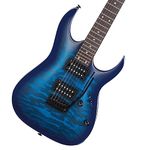 Ibanez GRGA 6 String Solid-Body Electric Guitar, Right, Transparent Blue Burst, Full (GRGA120QATBB)