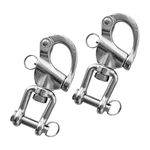 RANYUSS Pair of 3.5in(87mm) SSwivel Eye Snap Shackle Quick Release Bail Rigging Sailing Boat Marine 316 Stainless Steel for Sailboat(87）