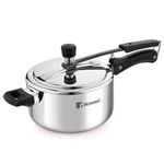 Bergner Argent TriPly 18/10 Stainless Steel 3.5 Liters Inner Lid Pressure Cooker, Pressure Cooker with Rivetless Technology, 2.5 mm Body Thickness, Induction Bottom and Gas Ready - Silver