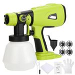 Wireless Paint Sprayer for Ry-Obi One+ Plus 18V Lithium Ion Battery, 200W HVLP Handheld Paint Sprayer with Brushless Motor and 4 Nozzle Sizes, 3 Patterns for Furniture, Walls, Fences, Doors (Without