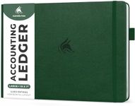 Clever Fox Accounting Ledger Book Horizontal – Columnar Journal & Money Expense Log for Small Business & Personal Bookkeeping,10x7″ (Dark Green)