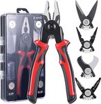 5 in 1 multifunctional Pliers Tool Kit With 5 Interchangeable Heads Special For Electricians Combination Lineman Pliers,Cable Cutting,Wire Stripping,Crimping Tools,Sheet Metal Shear with Storage Box