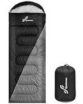 Sleeping Bag for Adults: Sportneer Camping Sleep Bags Warm Sleeping Bag Liner for Single 3-4 Season Waterproof Lightweight Large Ultralight suit for Adult Mens Summer Black + Grey