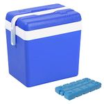 Cooler Box Large 24L Insulated Camping Drinks Ice Travel Festival Beach Picnic (Cool Box & Ice Pack)