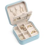 Vlando Small Portable Travel Jewelry Box, Gift for Weding & Party Participants (Blue)