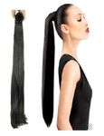 DELUXE HAIR Ponytail Hair Extensions For Girls And Women For Casual And All Function Wear Pack Of 1 (Black)