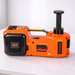 GROWNEER 5 Ton Electric Car Jack Kit, 12V Electric Hydraulic Car Jack,All-in-One Floor Jack with Hydraulic Jack and Impact Wrench, with air pump, safety hammer, and LED light for sedans, SUVs