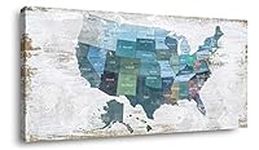 Map of The United States Wall Decor