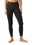 prAna Women's Standard Becksa 7/8 Legging, Black Heather, Medium