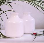 Mkd2 Rise Ceramic Reed Diffuser Pot I Empty Aroma Pot - Set of 3 (White) for Home Fragrance