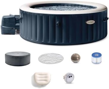 INTEX 28431EP PureSpa Plus Bubble Massage Spa Set: Includes Energy Efficient Spa Cover – 2 Contoured Headrest – LED Light – 6 Person Capacity – 85" x 28"