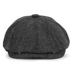 KeepSa Newsboy Cap Baker Boy Hat Flat Caps - 8 Panel Peaky Herringbone Tweed Gatsby Hat Ivy Irish Cap for Men and Women Grey