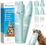 4 in 1 Dog Clippers Grooming Kit with LED Light, 2025 Upgraded Low Noise Dog Paw Trimmer Nail Grinder Grooming Clippers, 2-Speed Professional Pet Hair Trimmer Face Shaver for Paw,Nail,Body,Ear (Green)
