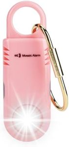 135dB Rechargeable Personal Safety Alarm Built-in Ultra-Bright Flashlight Non Slip Grip Keychain Emergency SOS Siren for Women, Students, Night Runner. Loud Sound Hiking Bear Alerts with Hook. Pink