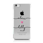 PERSONALISED TWO NAMES FOR COUPLES HEART CLEAR PHONE CASE FOR APPLE IPHONE 5C