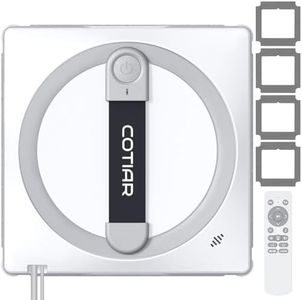 COTIAR Window Cleaning Robot, Automatic Window Cleaner with Remote Control, 6 Cleaning Modes, Edge Detection, Anti-Fall Safety System, for High-Rise Windows, Glass Doors, Mirrors, Tiles (White)