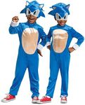 Sonic the Hedgehog Costume, Official Sonic Movie Costume and Headpiece, Toddler Size Medium (3T-4T)