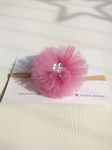 TinyShiny_PomPom Bow with Baby soft headband (Charm Pink)