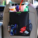 CarCan The Original 3 in 1 Hanging Car Trash Can for Back Seat, Cooler & Storage Bag – Metal Framed, Washable & Reusable Car Trash Bin with 3 Pockets (Pack of 1)