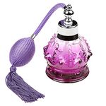 Vintage Crystal Perfume Bottle with Long Spray Atomizer Refillable Ladies Elegant Gift - Purple