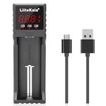 Efillooc Liitokala LII S1 5V 1A Smart USB Powered Battery Charger for Ni-Mh Li-ion LiFePO AAA/AA/14500/18650 with Voltage and Current Display (Not for 21700)