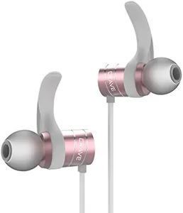 Crave Octane Wireless Bluetooth Earphones, in-Ear Sweat and Water Resistant Stereo Headphones Earbuds with 8 Hour Battery, Magnetic Ends, Built-in Mic - Rose Gold