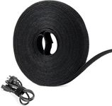 INOVERA 7 meter Cable Organizer Hook & Loop Tape Roll - Cord/Wire Holder Management Strap - Reusable Ties for PC, TV, Desk, WFH Accessories - 12mm width Black