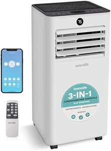 SereneLife Mobiles Klimagerät 9000 BTU, tragbares WLAN-Klimagerät mit Fernbedienung, Fenster-Set, Luftentfeuchter und Ventilator, kompakte Klimaanlage für Zuhause, Büro und Schule