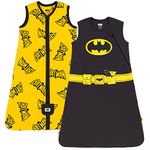 DC Comics Batman Mens 2 Pack Zip Up Sleep Sacks Black/Yellow X-Small