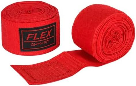 OHMY FIT Flex Boxing Hand Wraps - 236 Inch/6M Extra Long for Premium Protection and Ultimate Performance (Red)