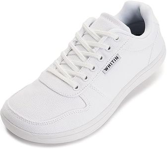 WHITIN Women's Barefoot Sneakers Wide Toe Box Casual Minimalist Minimus Zero Drop Sole Shoes Size 9 Walking Athletic Training White 40