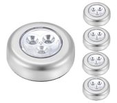 FIKKANI LED Battery-Powered Wireless Touch Lamp – Stick-On Push Light for Closets, Cabinets, Utility Rooms, and More, Cordless Plastic Night Light (Batteries Not Included)_ (Pack of 2)