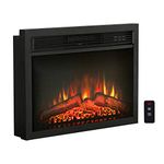 PatioFestival 24 Inch Electric Fireplace Insert 1400W Embedded&Freestanding Realistic Log Flame Effect Heater with Remote Control, 3 Adjustable Flame, Overheating Protection