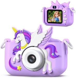 Upgrade Kids Camera for Boys Girls, Toddler Digital Selfie Camera with Cute Protective Cover and SD Card, Christmas Birthday Gifts Toys for 3 4 5 6 7 8 9 10 11 12 Years Old Little Girls and Boys