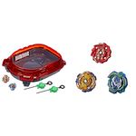 Hasbro Beyblade Burst Turbo Slingshock Rail Rush Battle Set + Beyblade Burst Rise Hypersphere Battle Hunters 3-Pack