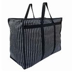 Unisex-Adult Multipurpose Extra Large Big Bag Heavy Duty Storage Organizer Reusable Canvas Shopper Bag With Handles With Covers Zip Jumbo Bag (Pack Of 1), Shopper Tote, Black