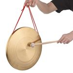 32 Cm Hand Gong Cymbals Brass Copper Gong Chapel Opera Percussion Instrument with Round Play Hammer