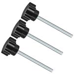 CoCud Star Clamping Knobs, M6 x 70mm Male Thread 30mm Head, Plastic Thumb Screw Grip Hand Knobs Threaded Bolt Black - (Applications: for Lathe Machinery), 3-Pieces