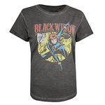 Marvel Women's Black Widow T Shirt, Charcoal, 10 UK