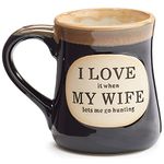 1 X Love it When My Wife Lets Me go Hunting Coffee Tea Mug Cup 18oz Gift Box