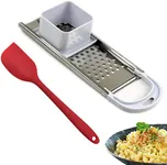 Stainless Steel Spaetzle Maker Noodle Dumpling Maker with Safety Pusher, Includes Silicone Spatula